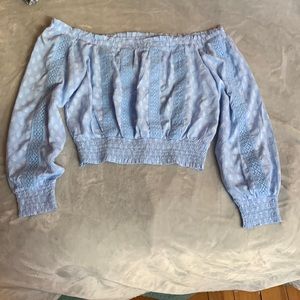 Blue off the shoulder top